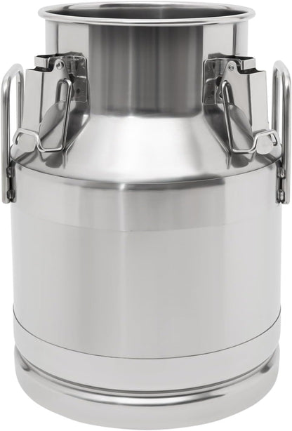 0.03 inchThickened Stainless Steel Milk Can Large Liquid Container Storage,Stainless Steel Milk Bucket With Sealing Lid and Carry Handle,for Wine, Oil Storage Transport (10L/ 2.6 Gal)