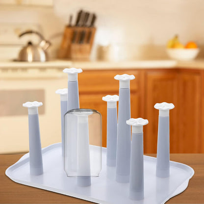 Hemoton Cup Drying Rack for Kitchen Counter Space-Saving Mug Holder Stand with Draining Design Plastic Glass Organizer for Home Use 12.6 X 7.9 X 7.1 Inches