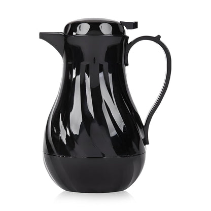 OCS Parts Easy Pour Thermal Coffee Carafe | 10-Inch Insulated Hot and Cold Beverage Pitcher Server for Coffee, Tea, Hot Chocolate and Water with Colored Tags for Easy Idenfication | 42-Ounce | Black