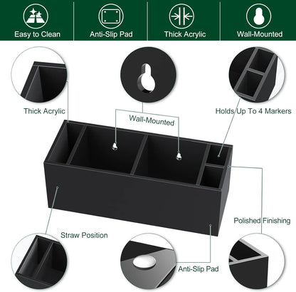 Double Cup Holder with Marker Slot, Party Cup Dispenser Acrylic Cup Organizer Mark Your Cup and Drink Up Caddy Modern Bar Counter Decor, Black