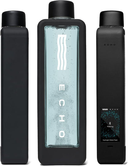 Echo Flask Hydrogen Water Bottle - Active Hydration Solution with Water Intake Tracking & LCD Touch Screen - Compact & Convenient - Transparent Hydrogen Flask - 12 oz