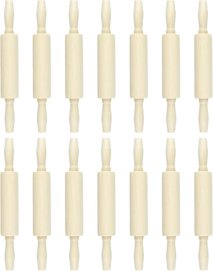 14 Pack Wood Small Rolling Pin for Kids, 7.9 Inch Kids Rolling Pin for Home Kitchen (14)