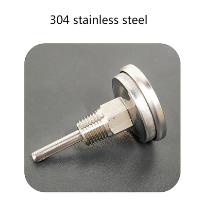 Temperature Probe Meter Gauge, Dial Thermometer NPT, Stainless 1/4 NPT Thermometer for Boiler Tea Pot Kettle -10-100℃/0-220ºF Thread Joint Dial Thermometers