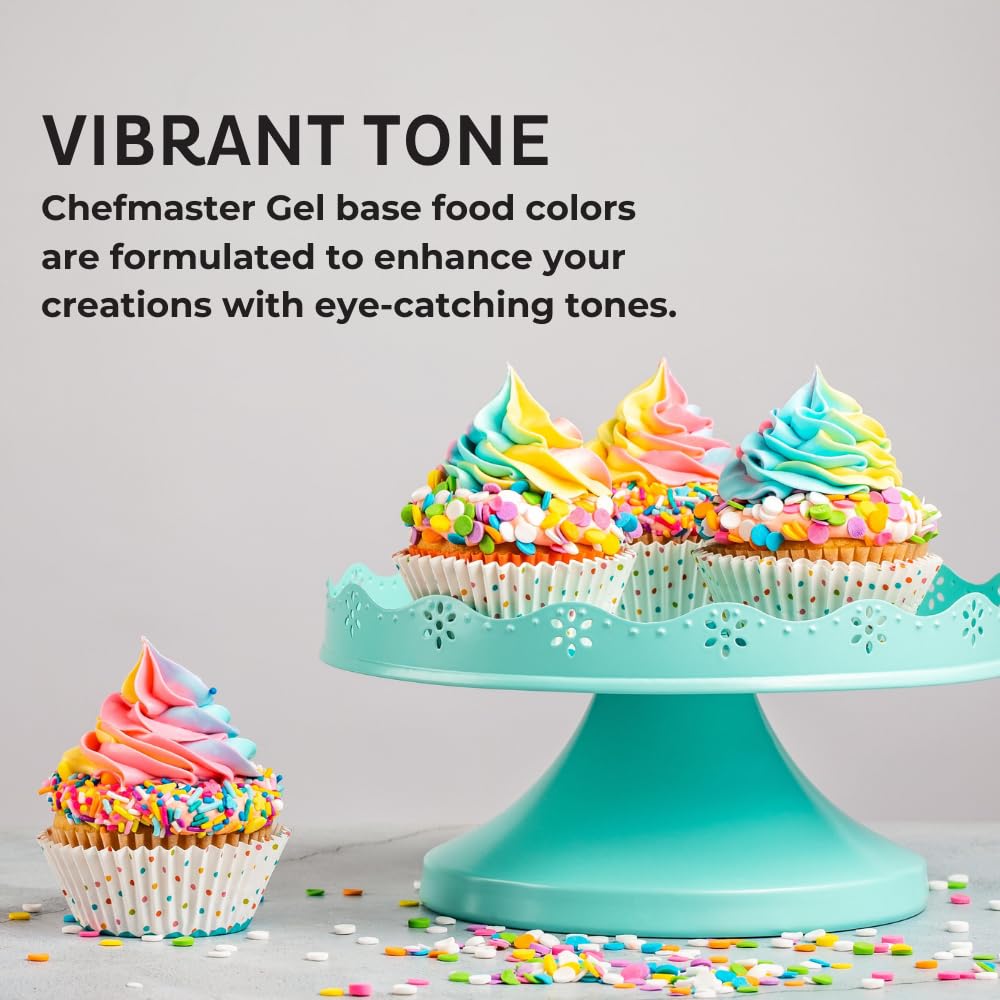 Chefmaster Ivory Gel Food Coloring | Vibrant Color | Professional-Grade Dye for Icing, Frosting, Fondant | Baking & Decorating | Fade-Resistant | Easy-to-Use | Made in USA | 1 oz
