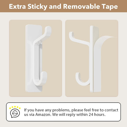 12 Pack Wall Hooks for Coat and Towel: 13LB Adhesive Door Hanger Stick on, White