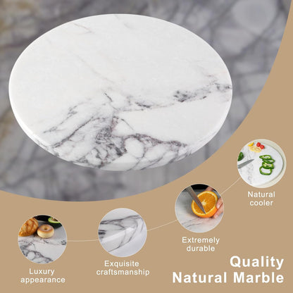 Koville Milas Lilac Marble Cutting Board for Kitchen, 16" Large Marble Cheese Serving Board for Baking, Charcuterie, Pastry, Trivet, Non-Stick Heat Resistant Stone Cutting Boards for Kitchen Counter