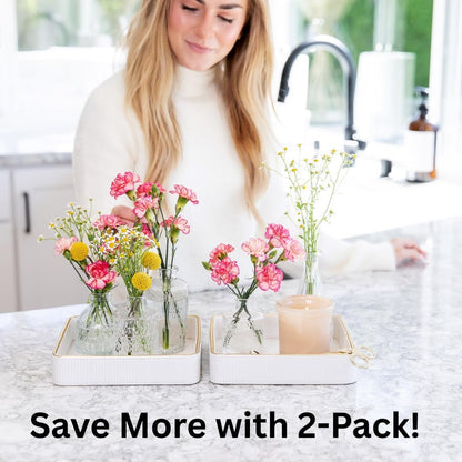 2 Pack White Catch All Trays for Jewelry| Small Leather Valet Tray| Key Bowl for Entryway Table EDC Trinket Tray Catch All| Perfume Trays for Dresser Organizer Perfume Holder (Set of 2)