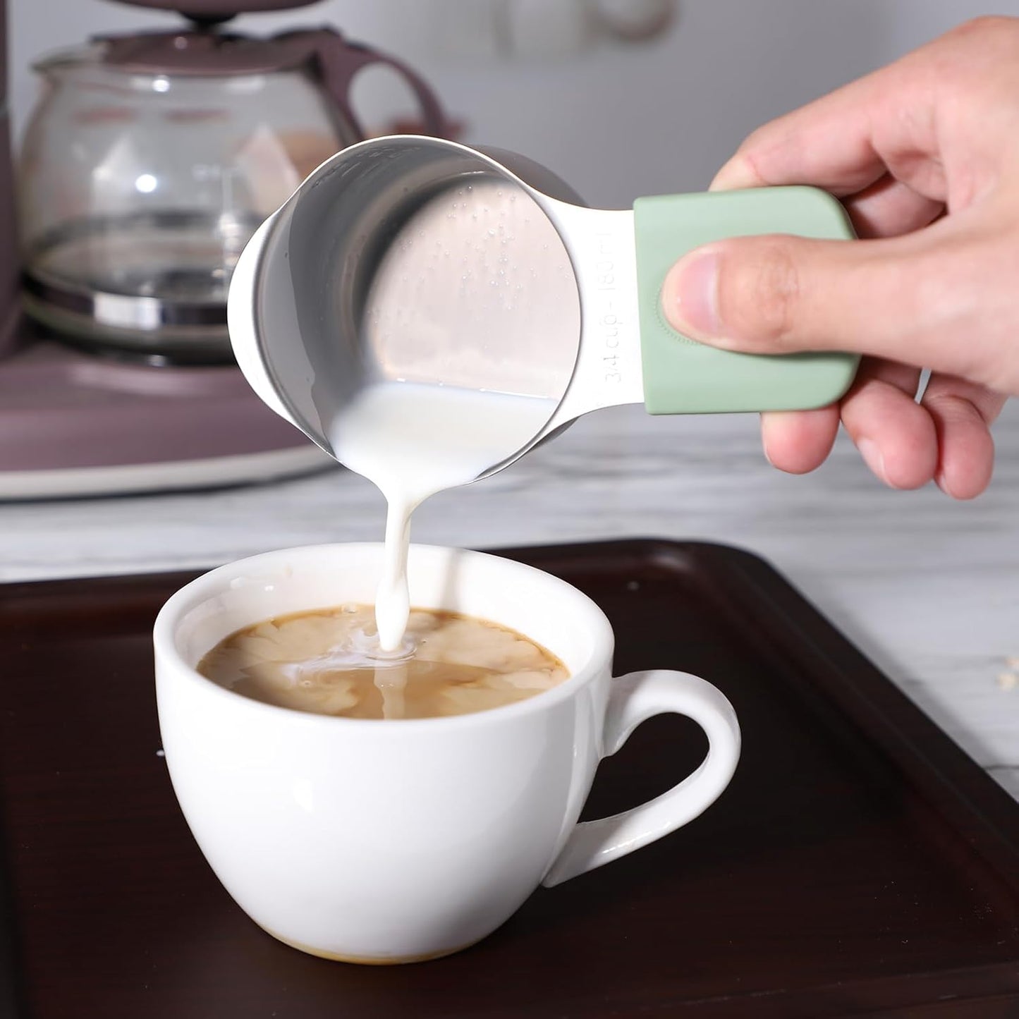 Magnetic Measuring Cups Set 8 Stainless Steel Stackable Nesting Measuring Cups for Measuring Dry and Liquid Ingredients