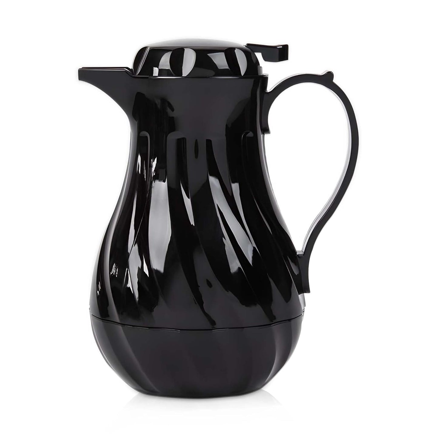 OCS Parts Easy Pour Thermal Coffee Carafe | 8-Inch Insulated Hot and Cold Beverage Pitcher Server for Coffee, Tea, Hot Chocolate and Water with Colored Tags for Easy Idenfication | 20-Ounce | Black