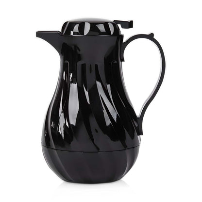 OCS Parts Easy Pour Thermal Coffee Carafe | 8-Inch Insulated Hot and Cold Beverage Pitcher Server for Coffee, Tea, Hot Chocolate and Water with Colored Tags for Easy Idenfication | 20-Ounce | Black