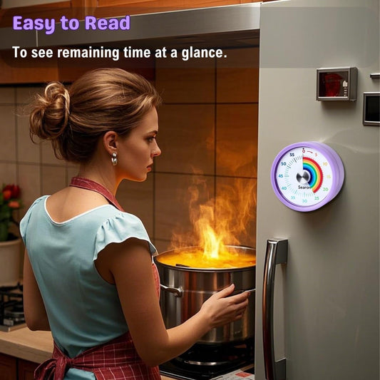 Searon Kitchen Timers for Cooking, Magnetic Visual Timer for Kids Teachers Classroom School ADHD Autism Oven or Adult with Special Needs (Purple)