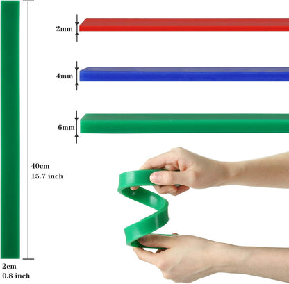 GWHOLE 6Pcs Rolling Pin Guides, Non-Stick Silicone Rolling Pin Ruler Dough Thickness Guides For Dough Cookies Noodles Pizza Baking Strips for Home Kitchen Restaurant