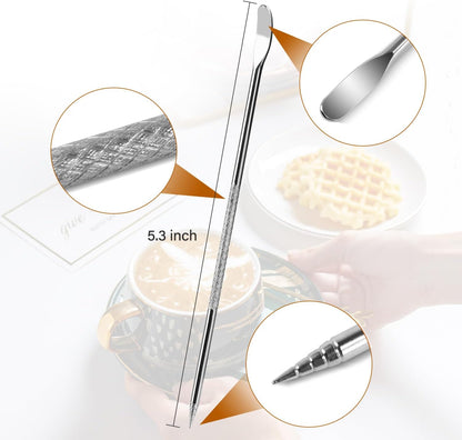 Milk Frothing Pitcher, 20OZ/600ML Stainless Steel Espresso Steaming Pitcher Coffee Milk Frother Cup with Decorating Art Pen for Espresso Machine, Milk Frother, Latte Art