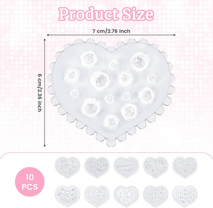 10 Pcs Polymer Clay Molds, Polymer Clay Cutters Molds for Crafts Air Dry Earrings Tools, Jewelry Mini Silicone Resin Flower Molds, Epoxy Polymer Clay Earring Cutters Shapes Making Kit Extruder