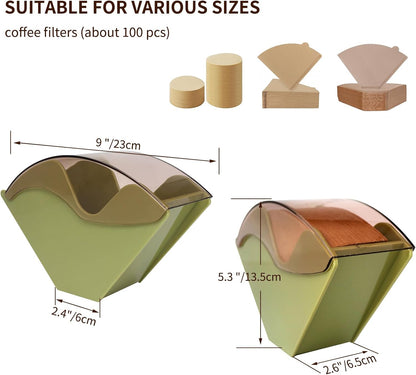 Coffee Filter Holder for Organizer and Coffee Station Accessories (Green)