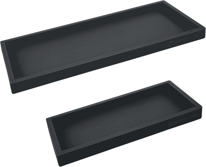 Countertop and Vanity Tray - 2 PC (11” and 7”) Shatterproof Silicone Kitchen and Bathroom Trays for Counter, Kitchen Soap Dispenser Tray, Vanity Trays for Bathroom, Perfume Key Tray