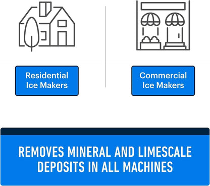 Essential Values 2-Pack Ice Machine Cleaner and Descaler 16 fl oz, Nickel Safe Descaler - Ice Maker Cleaner Compatible with All Major Brands (Scotsman, KitchenAid) - Manufactured in USA