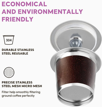 Reusable K Cups Coffee Filter, 2 Pack Stainless Steel K Cup Reusable Coffee Pods Filters with 15 O-Rings for K eurig 1.0 & 2.0 Coffee Makers Metal K-cup Refillable