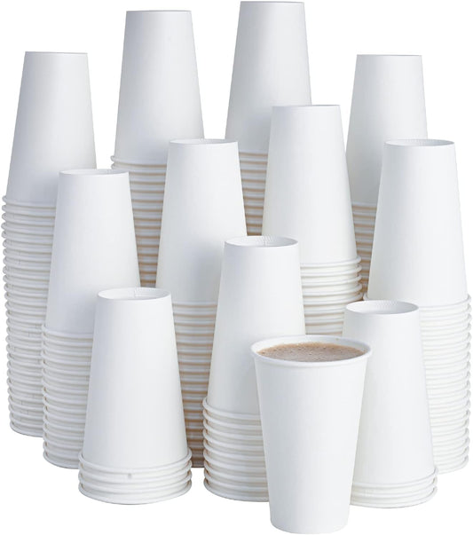 LITOPAK 210 Pack 16 oz Disposable Paper Coffee Cup, Hot/Cold Beverage Drinking Cups for Water, Paper Coffee Cups, White Hot Coffee Cups, Suitable for Party, Picnic, Travel, and Events