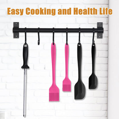Silicone Basting Brush 2 Pcs Pastry Brush for Oil, BBQ, Grill, Sauce Baking Cooking, Dishwasher Safe (Pink)