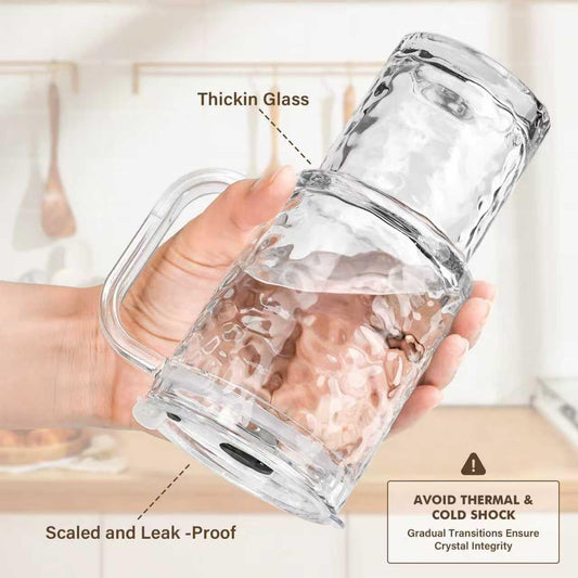 2 Pack 18oz Vintage Glass Cups With Handle, Iced Coffee Cups With Lid And Straw, Thicked Wall Glass Tumbler For Water, Juice, Beers, Drinking Jar with Lid sealed Carry On Cup