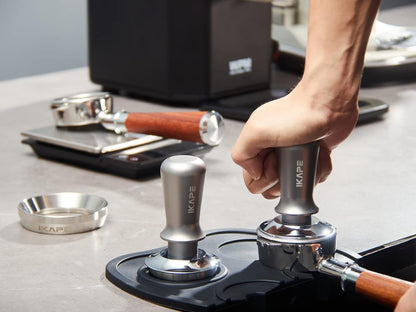 IKAPE 49mm Espresso Tamper, Premium Barista Coffee Tamper with Calibrated Spring Loaded, 100% Flat Stainless Steel Base Tamper for Espresso Machine