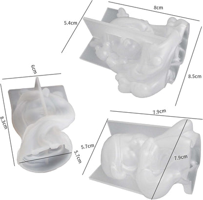 3 Pack Sleep Beauty Candle Mold - Resin Casting Silicone Molds for Home Decor & Candle Making Wave Spiral Mold