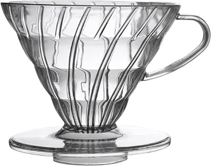 Pour Over Coffee Maker, Single Cup Coffee Dripper, Manual Porcelain Slow Brewing Accessories for Travel, Camping, Office, Home, Cafe, Coffee Gifts (Clear, Large)