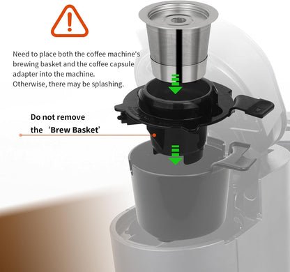 2 Pack Reusable Pods for Ninja Dual Brew Coffee Maker, Stainless Steel Reusable K Pod Permanent K Cups Filters Coffee Accessories Compatible with Ninja CFP101 & Ninja PB051 Coffee Maker