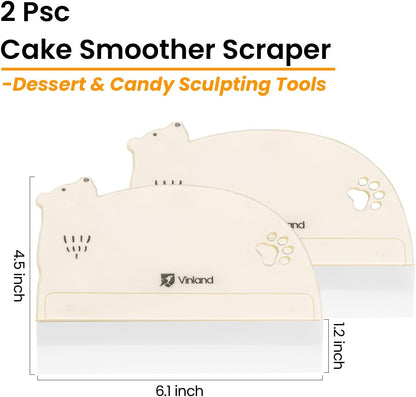 2 Pcs Cake Smoother Scraper, Cake Decorating Supplies Acrylic Cake Scraper Cake Decorating Supplies Food-Grade Transparent Flexible PE Plastic Cake Scraper‌ - Designed for Bread and Cake Decoration
