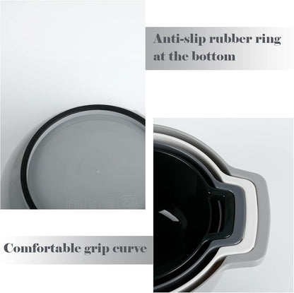 BoxedHome 8 Pack Classic Nesting Mixing Bowl Set with 4 Measuring Cups, Plastic Mixing Bowls with Pour Spouts and Handles(Gray)