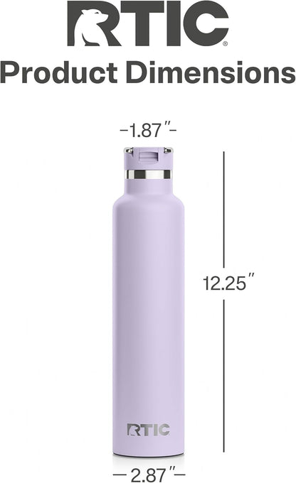 RTIC 26oz Journey Bottle Metal Stainless Steel Vacuum Insulated, BPA Free, Reusable, for Water, Hot and Cold Drinks, Travel, Sports, Camping, Dusty Lilac
