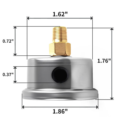 Universal 0-100psi Fuel Pressure Gauge 1/8" NPT Oil Press Gauge with 8AN Male to 8AN Male Fuel Pressure Fitting Adapter