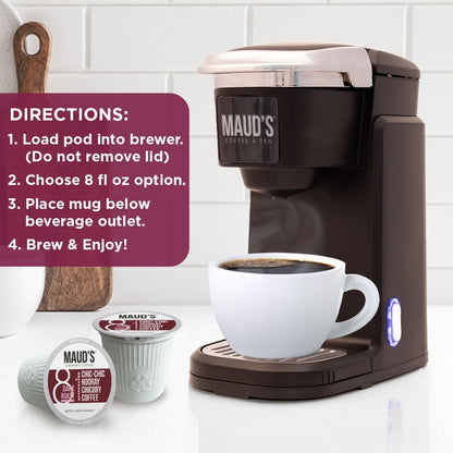 Maud's Chicory Flavored Coffee Pods, 18 ct, Dark Roast Flavored Coffee in Recyclable Single Serve Pods – 100% Arabica Beans, Compatible with Keurig K Cups Maker