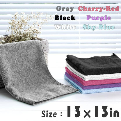 Microfiber Cleaning Cloth-24Pcs (13x13 inch) Ultra Soft Highly Absorbent Rags for Housekeeping-Machine Wash (White)