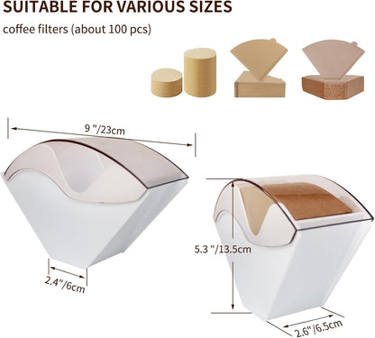 Coffee Filter Holder for Organizer and Coffee Station Accessories (White)