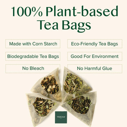 VAHDAM, English Breakfast Black Tea Bags (100 Count) High Caffeine | Strong, Robust & Flavoury | Pyramid Tea Bags | Full Bodied Black Tea Leaves
