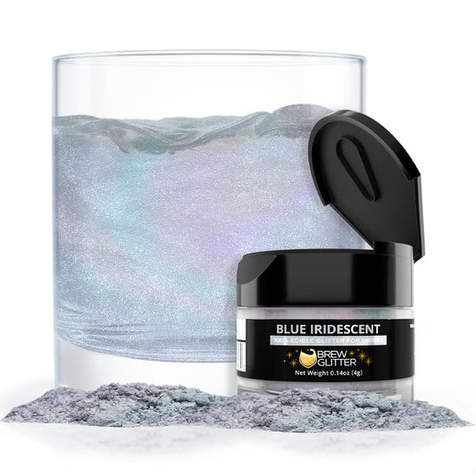 Brew Glitter Iridescent Blue Edible Drink Glitter 1x 4g Jar for Cocktails, Beer, & Beverages