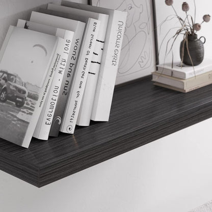 Floating Shelf, Set of 1 Wall Shelf, 30 in W x 12.75 in D x 2 in H Wooden Floating Wall Shelf with Invisible Brackets for Living Room/Bedroom/Bathroom/Kitchen Storage and Decor, Black Wood