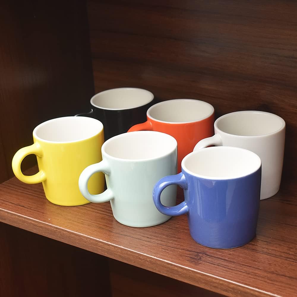 homEdge Mini Procelain Espresso Cup, 4 Ounces / 120 ml Tiny Ceramic Coffee Mugs Demitasse for Espresso, Tea- Set of 6, Navy