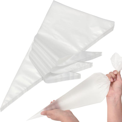 100 PCS Disposable Icing Piping Bags, HOMIOVE 23 Inch XL Large Thick Disposable Cream Frosting Bags, Anti Burst Non-Slip Design, Cake Decorating Bags for Tips Baking Cupcake