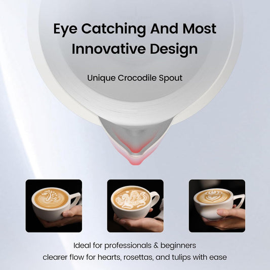 MHW-3BOMBER Espresso Steaming Pitcher Milk Frothing Pitcher Stainless Steel Milk Coffee Cappuccino Latte Art Barista Cup 13.5oz/400ml P5019W