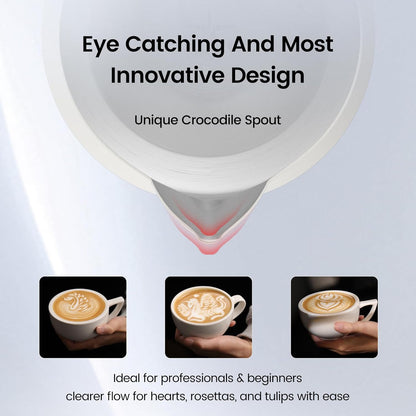 MHW-3BOMBER Espresso Steaming Pitcher Milk Frothing Pitcher Stainless Steel Milk Coffee Cappuccino Latte Art Barista Cup (Origin White, 20 Ounces) P5544