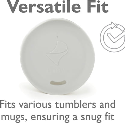 Reusable Coffee Cup Silicone Lid – Fits Most Tumbler, Water Bottle, & Ceramic Coffee Mug Between 3⅜”-3⅝” – Dishwasher-Safe Travel Mug Lid keeps your beverage in your mug (Large - Stone)