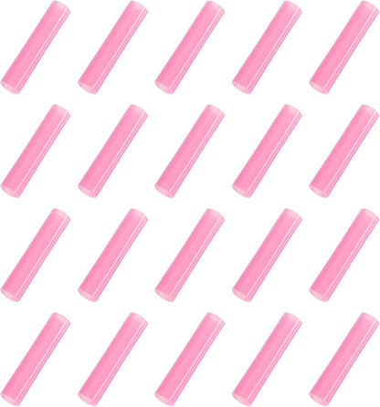 uxcell 20Pcs Silicone Straw Tips, Metal Straw Covers, Soft Reusable Straws Tips Fit for 6mm/0.24" OD Stainless Steel Straws (Pink)