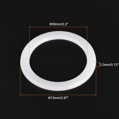 MECCANIXITY Gasket Seal Coffee Maker White Silicone Ring Replacement 56x73x3.3mm for 6-Cup Aluminium Coffee Pot, Pack of 5