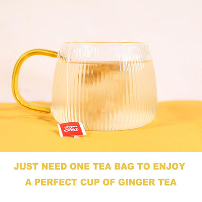 TEARELAE - Ginger Tea Bags, 64 Count - 100% Pure Ginger Root Tea, Soothing & Spicy - Non-GMO - Caffeine-free - Aid Digestion & Support Respiratory