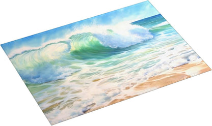 Large Dish Drying Mats For Kitchen Counter Microfiber Kitchen Drying Mat XL Draining Pad Absorbent Quick Drying Dish Mat 18x24 Inch - Beach