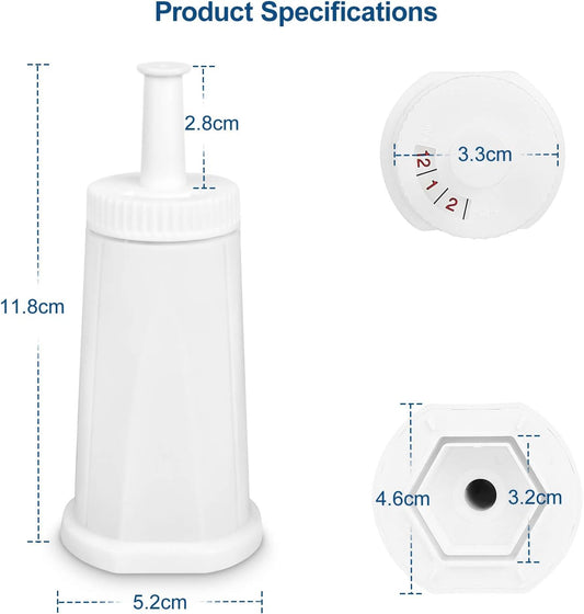 Filter - Replacement Water Filter Compatible with Breville Sage Claro Swiss For Oracle, Barista & Bambino - Compare to Part #BES008WHT0NUC1.(Pack of 2) (2) (2)