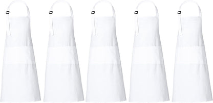 RAJRANG 100% Cotton Cooking Apron with 3 Pockets Kitchen Chef BBQ Adjustable Bib Aprons for Women Men